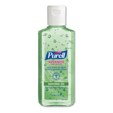 Purell Advanced Soothing Gel Hand Sanitizer, Fresh Scent, 4oz Flip-Cap Bottle 9631-24